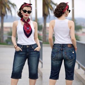 Union LA Low Rise Denim Knickers Sz 28  | Rockabilly Western Style | USA